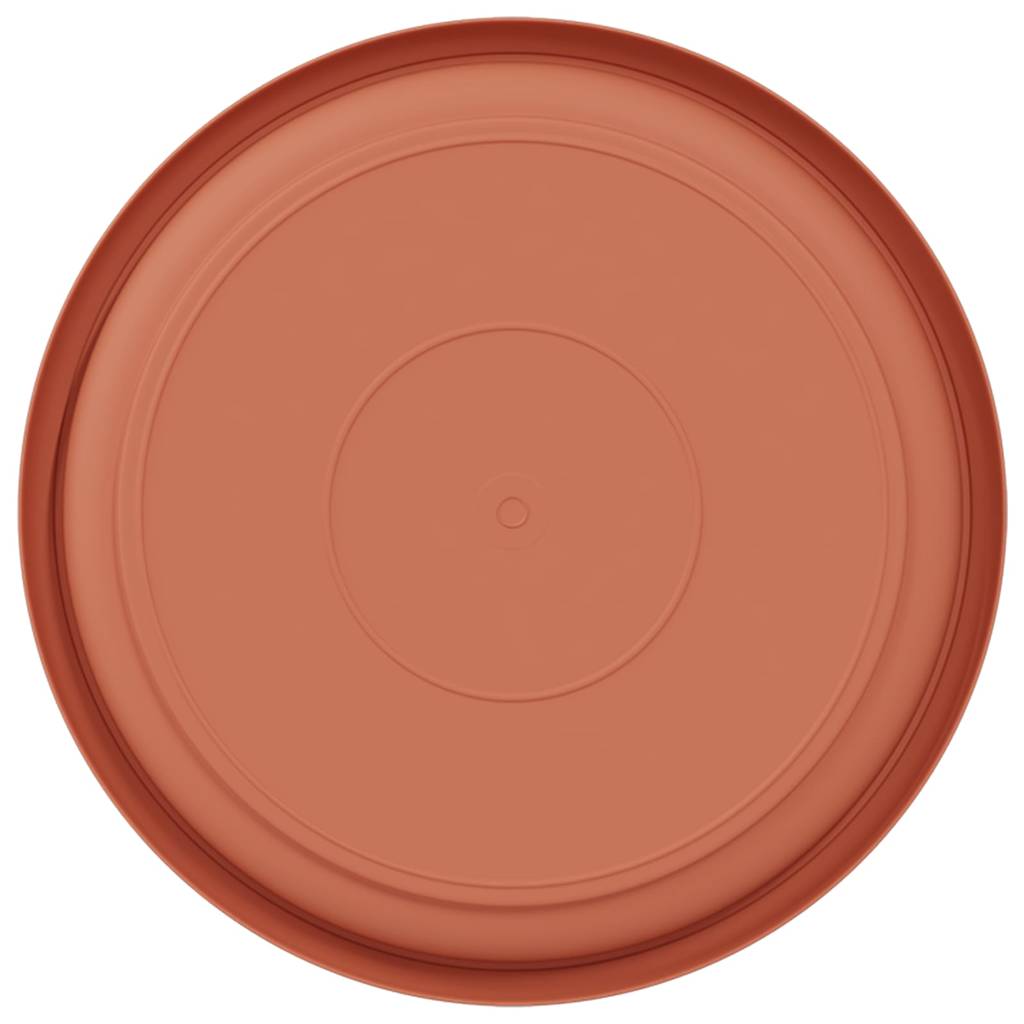 Round Flower Tray 24 pcs Brick Red Ø 19 x 2 cm Plastic