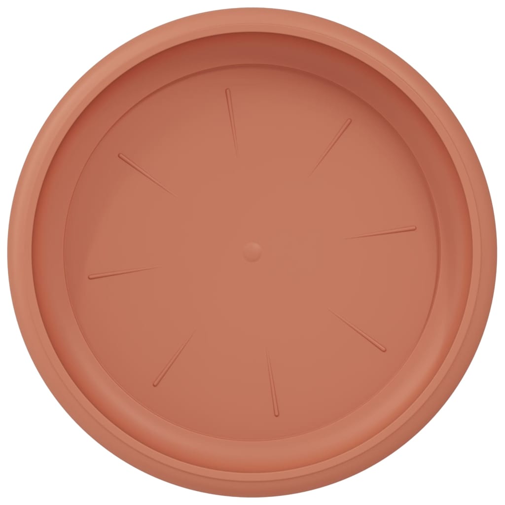 Round Flower Tray 24 pcs Brick Red Ø 21.5 x 2.5 cm Plastic