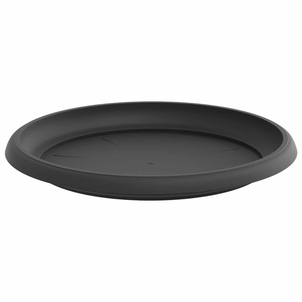Round Flower Tray 24 pcs Black Ø 23.5 x 2.5 cm Plastic