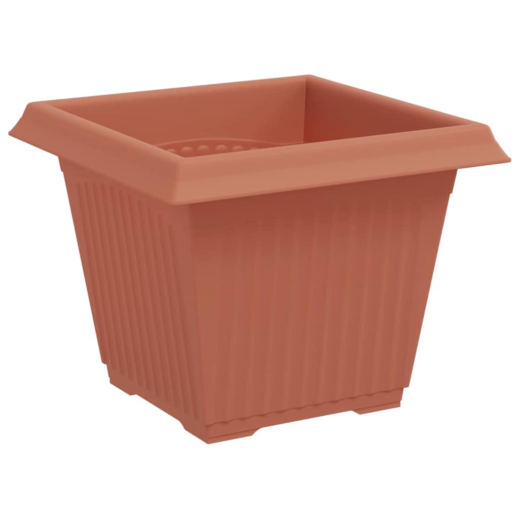 Square Flower Pot 6 pcs Brick Red 33 x 33 x 26 cm Plastic