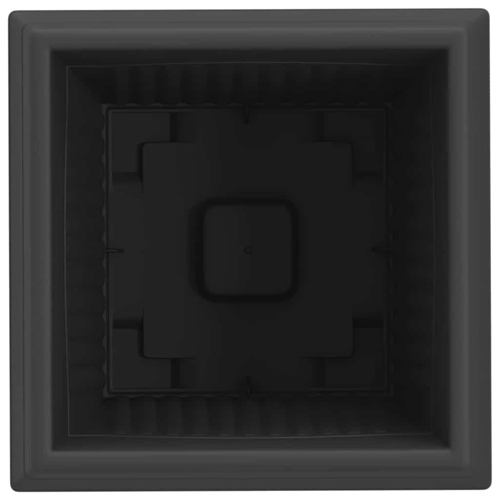 Square Flower Pot 6 pcs Black 33 x 33 x 26 cm Plastic