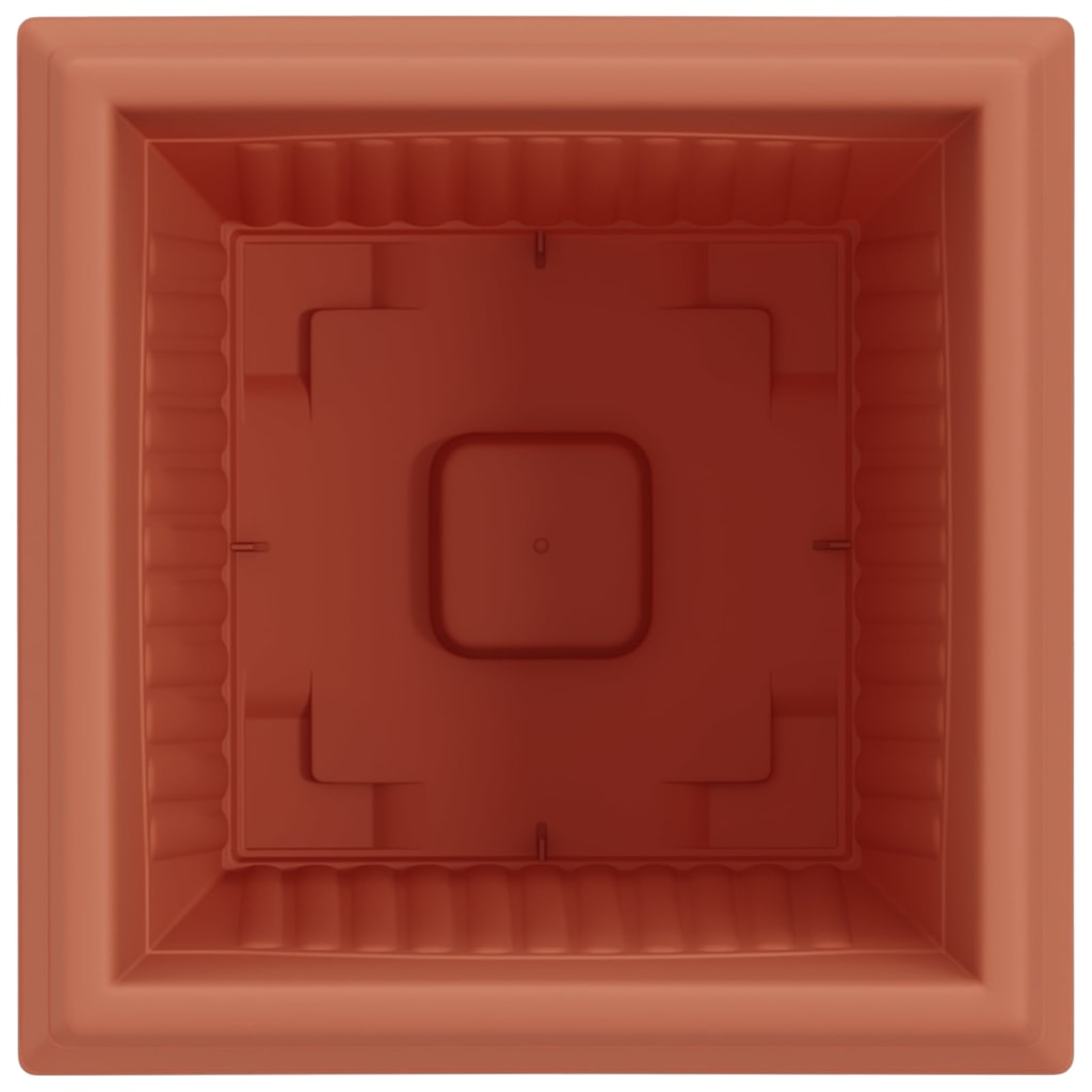 Square Flower Pot 24 pcs Brick Red 33 x 33 x 26 cm Plastic