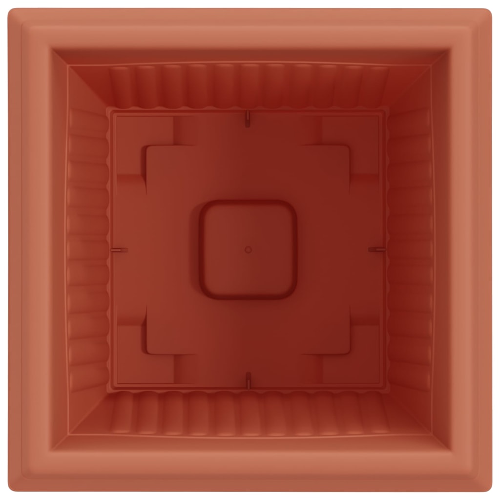 Square Flower Pot 24 pcs Brick Red 38 x 38 x 30 cm Plastic
