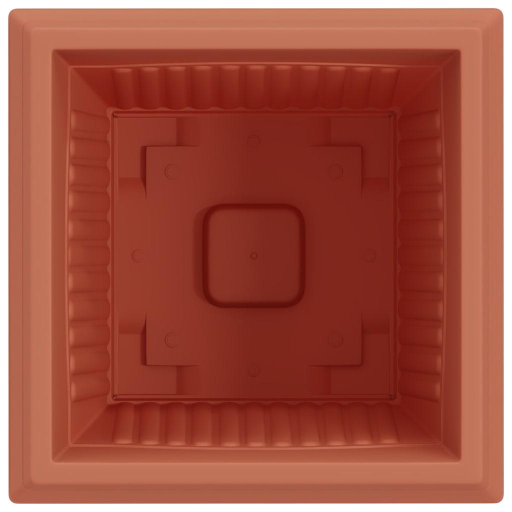 Square Flower Pot 24 pcs Brick Red 43 x 43 x 33.5 cm Plastic