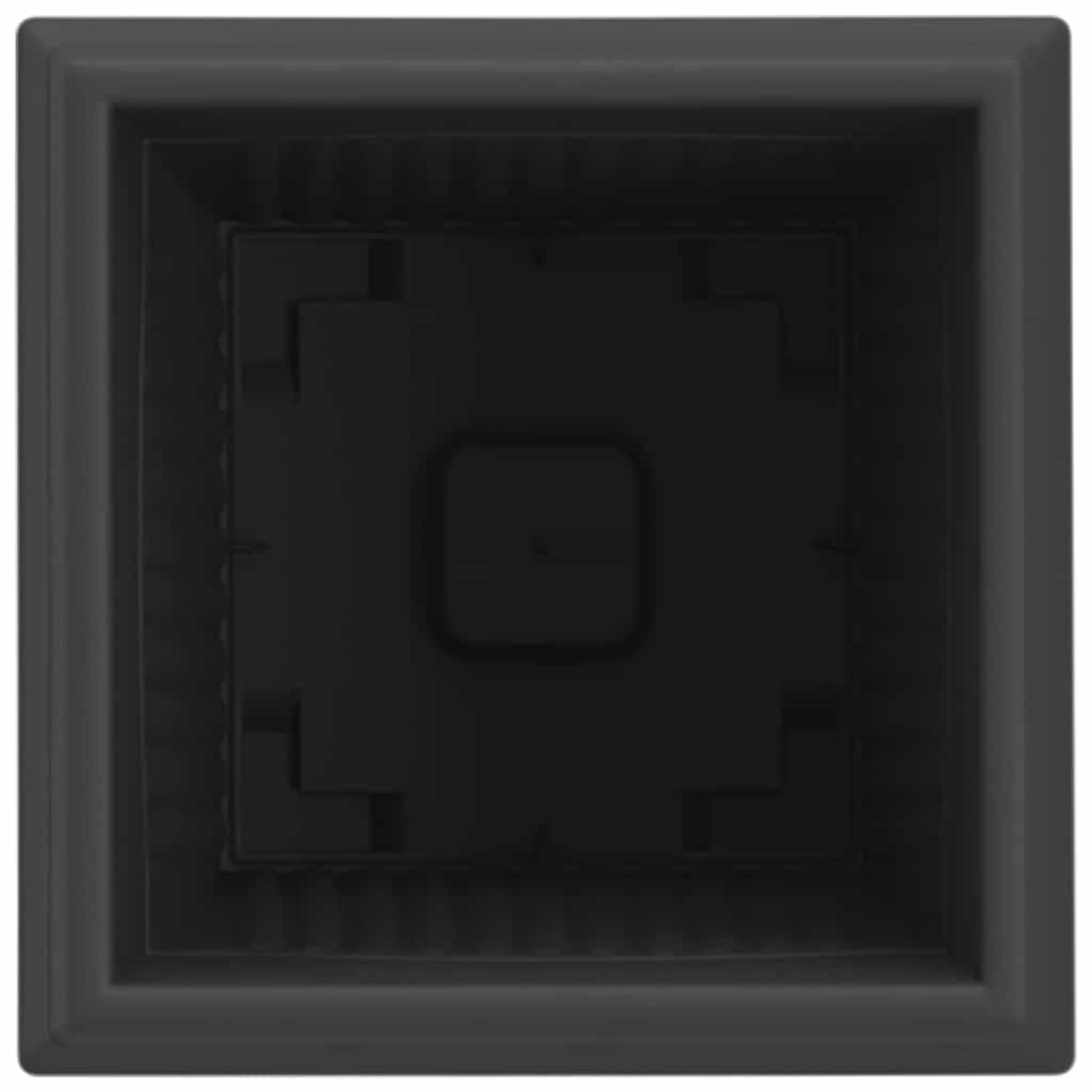 Square Flower Pot 24 pcs Black 16 x 16 x 14 cm Plastic