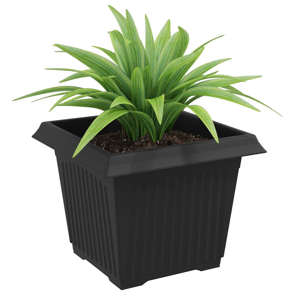 Square Flower Pot 24 pcs Black 23 x 23 x 17.5 cm Plastic
