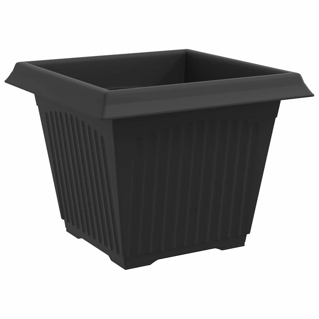Square Flower Pot 24 pcs Black 28.5 x 28.5 x 22 cm Plastic