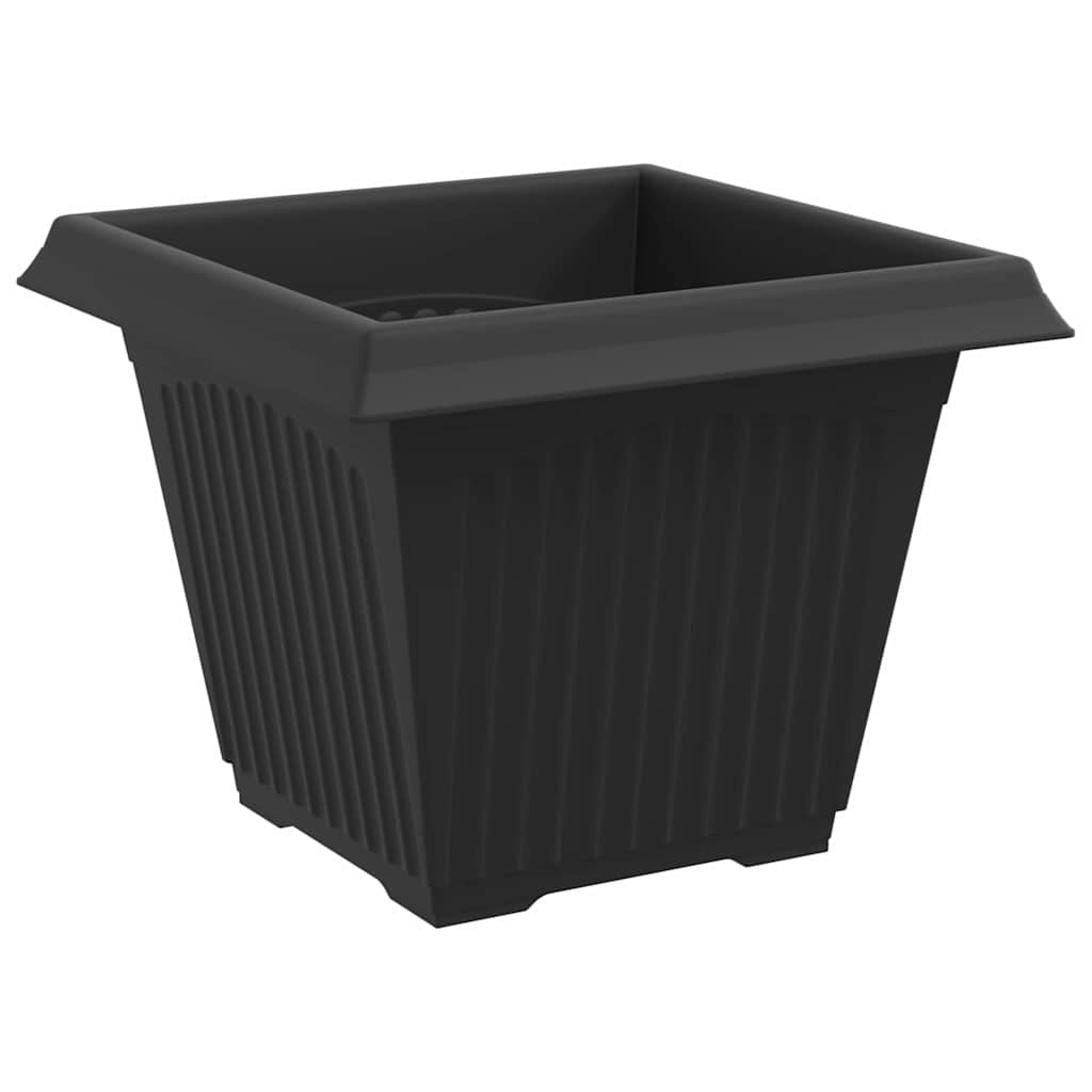 Square Flower Pot 24 pcs Black 38 x 38 x 30 cm Plastic