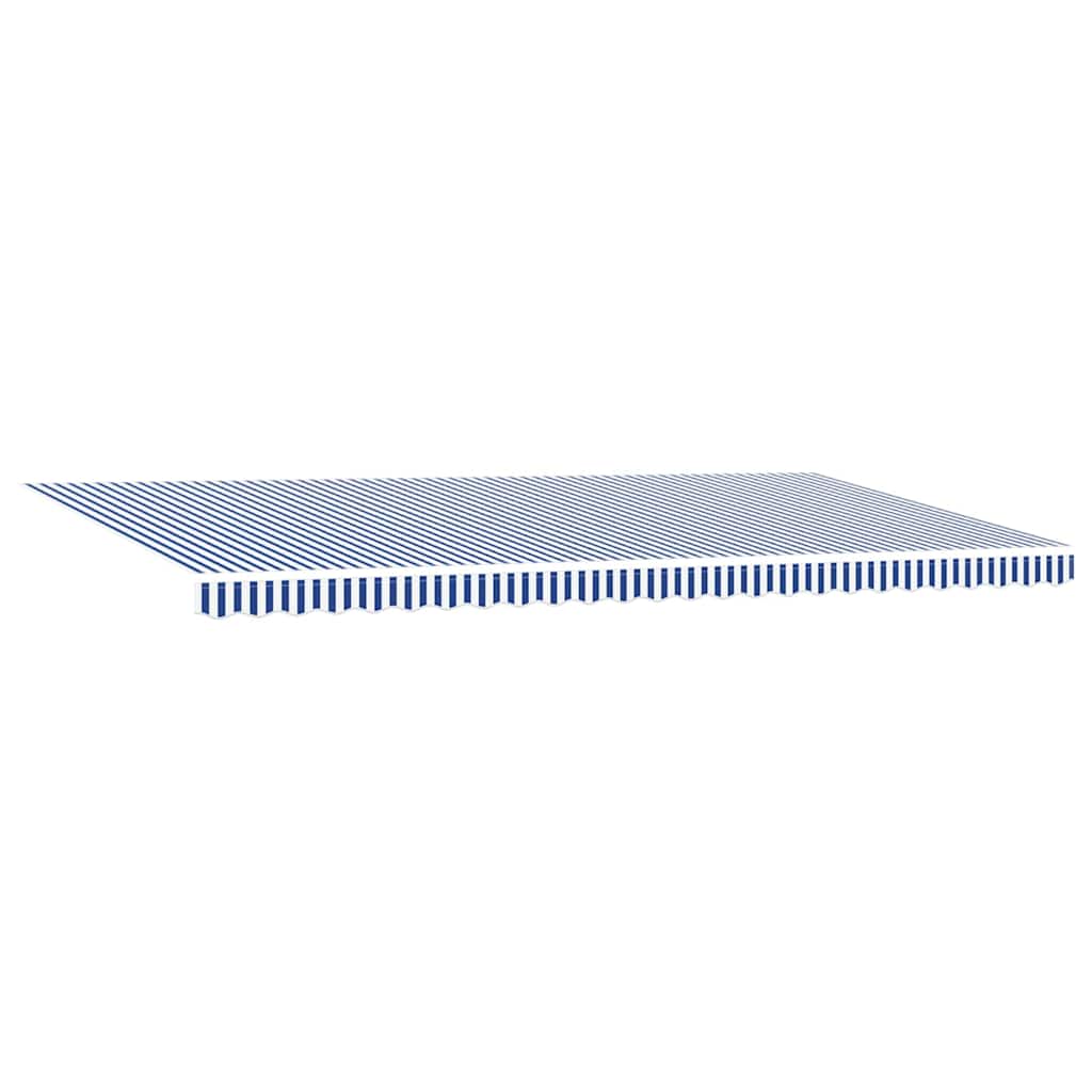 Retractable Awning with Blue and white 6 x 3 m Fabric and metal