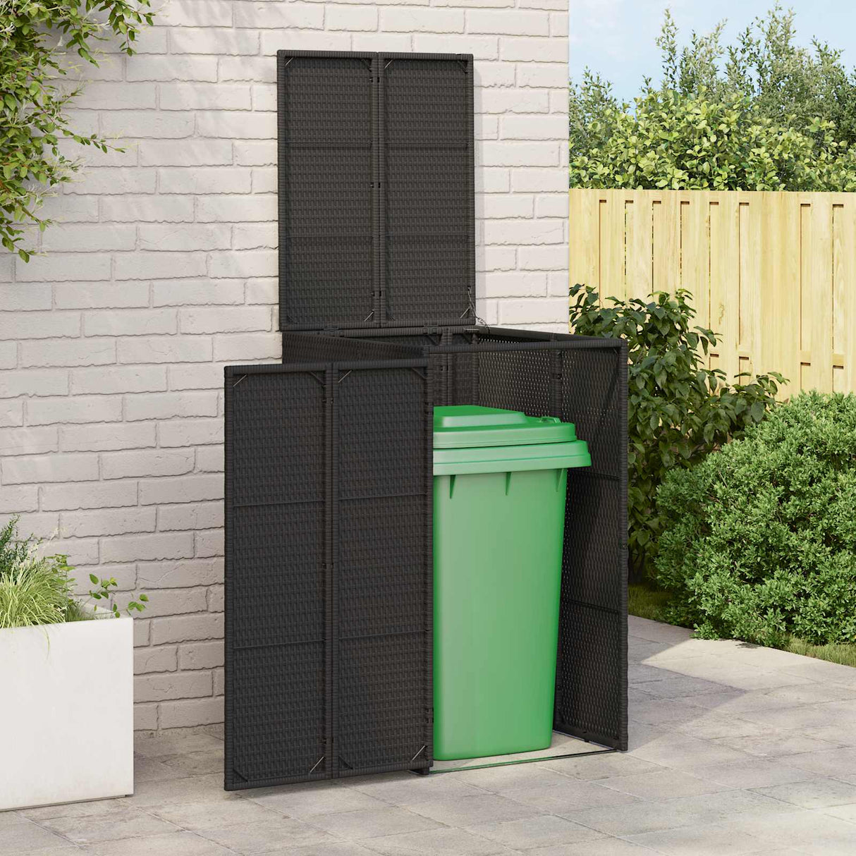 Box Garbage Bin Box Black 65 x 80 x 115 cm Polyethylene