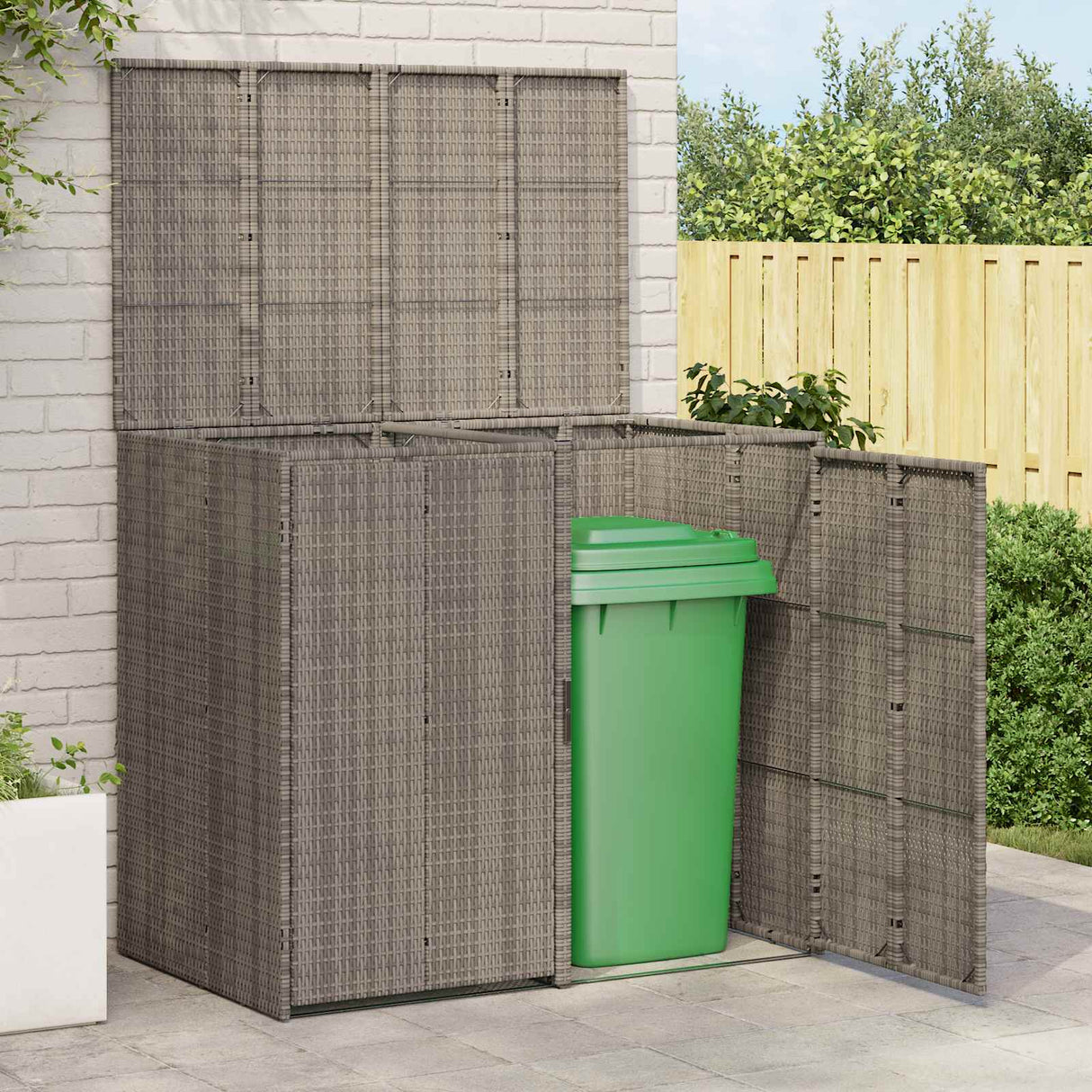 Box Garbage Bin Box 2 pcs Grey 130 x 80 x 115 cm Polyethylene