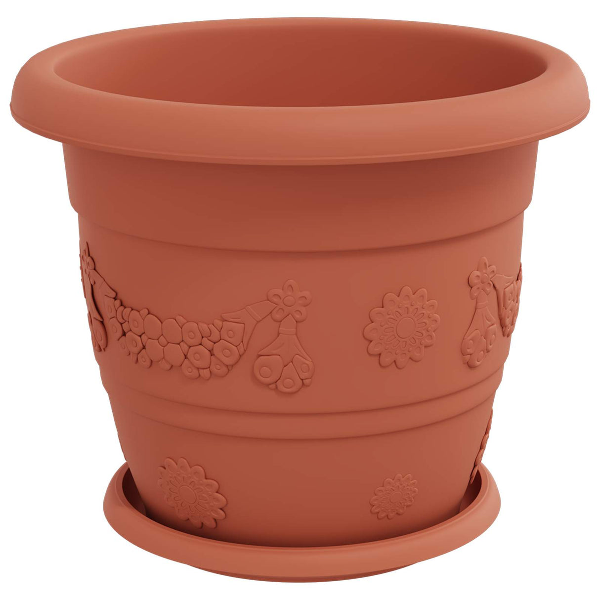 Plant Pots 6 pcs Brick Red Ø 30 x 25 cm Plastic