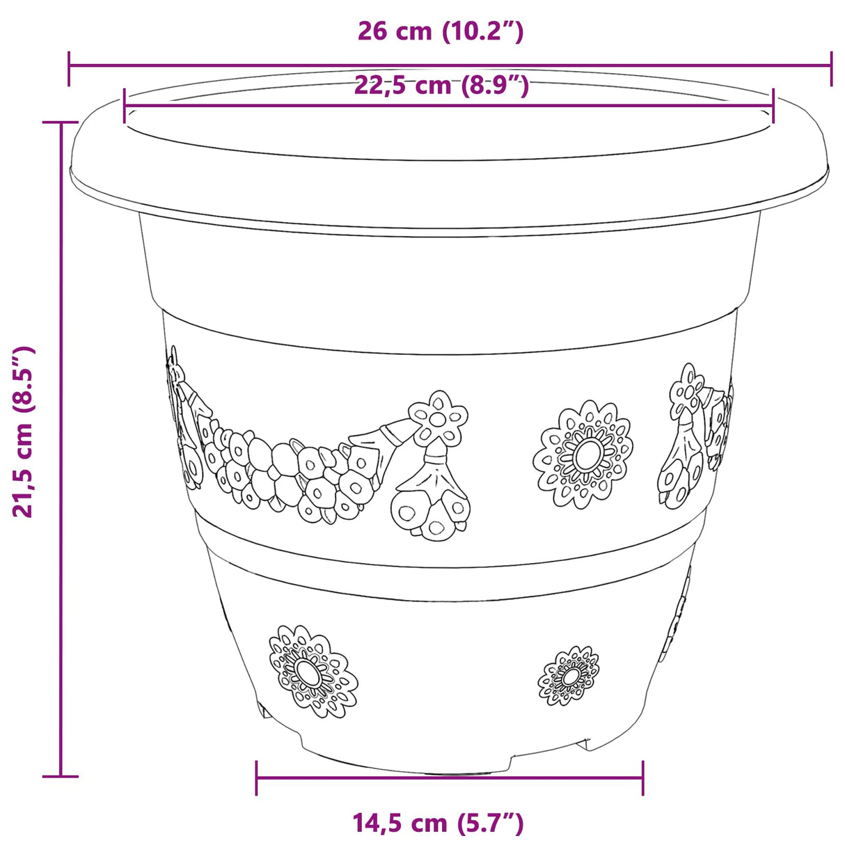 Plant Pots 24 pcs Brick Red Ø 26 x 21.5 cm Plastic
