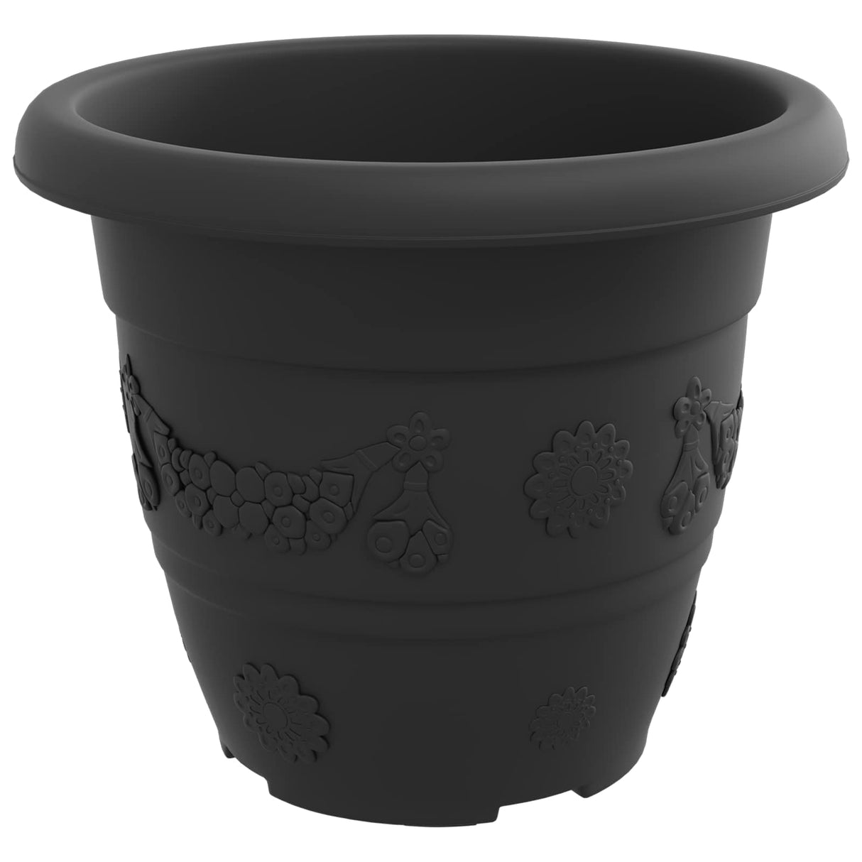 Plant Pots 24 pcs Black Ø 22 x 18 cm Plastic