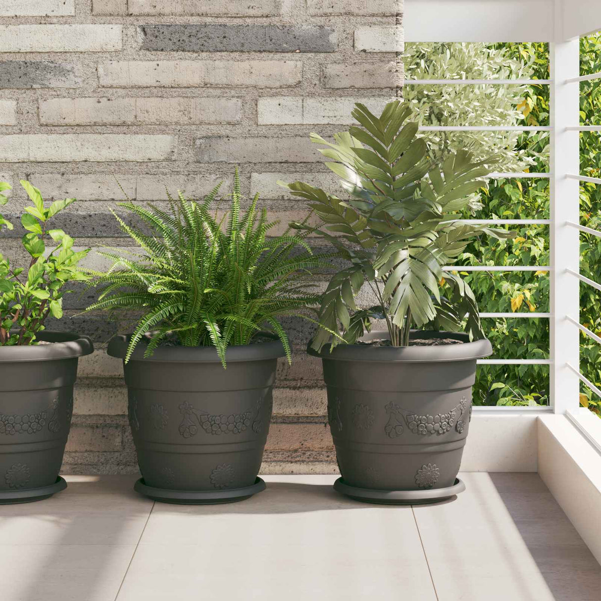 Plant Pots 24 pcs Black Ø 30 x 25 cm Plastic