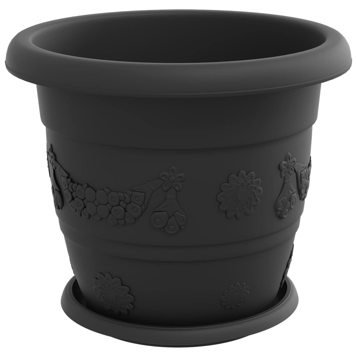 Plant Pots 24 pcs Black Ø 30 x 25 cm Plastic