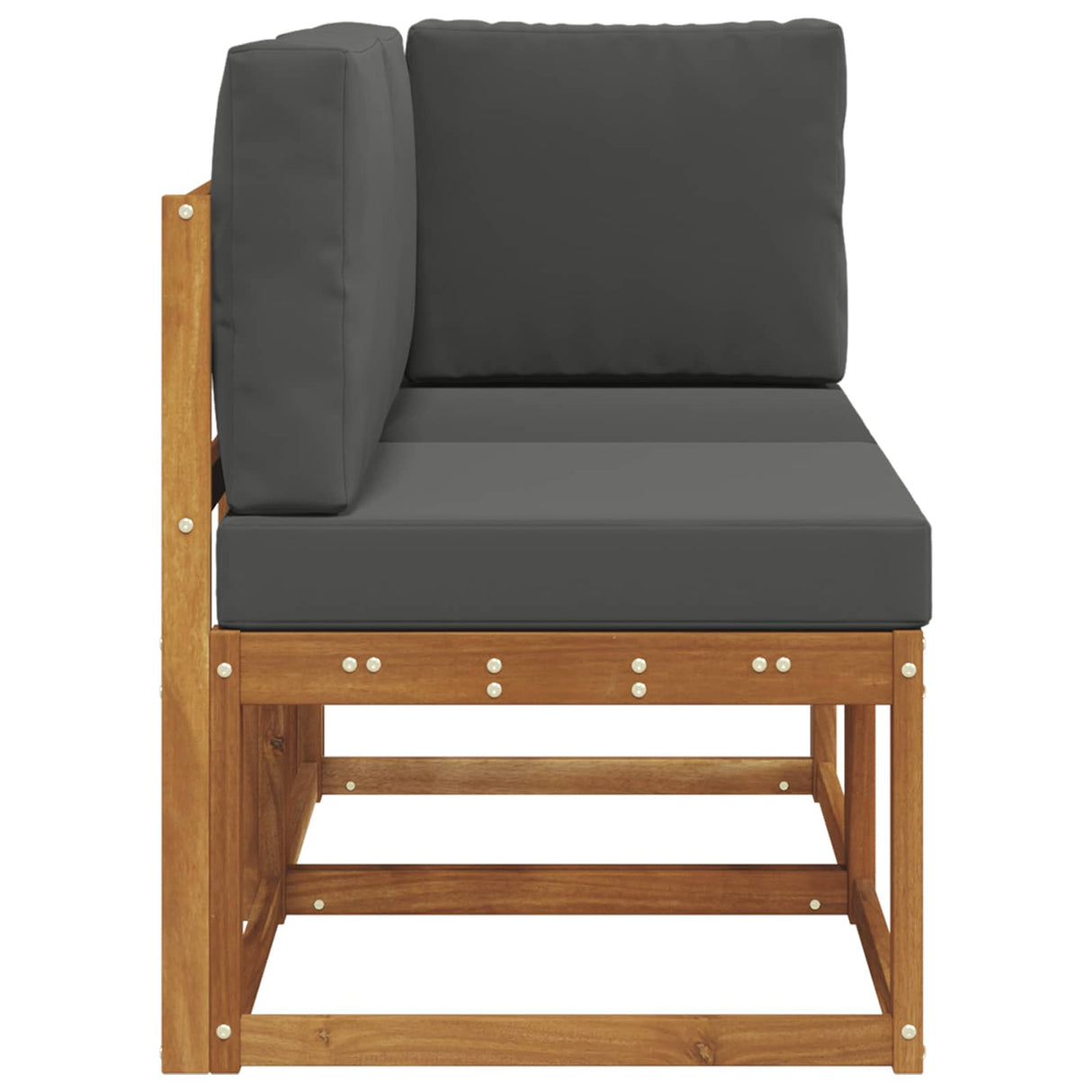 Outdoor Middle and Corner Sofa 2 Piece Natural and Anthracite