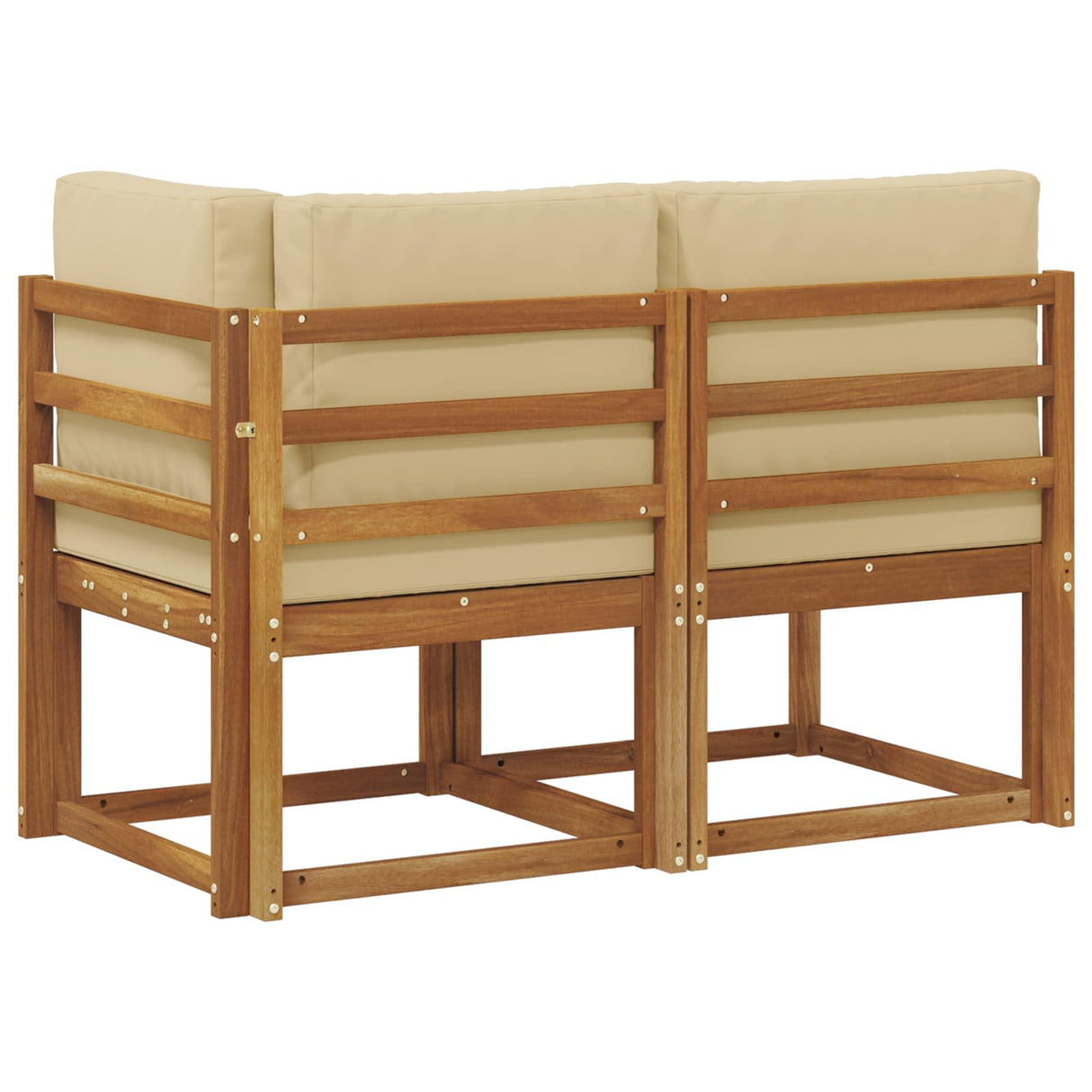 Outdoor Middle and Corner Sofa 2 Piece Natural and Beige