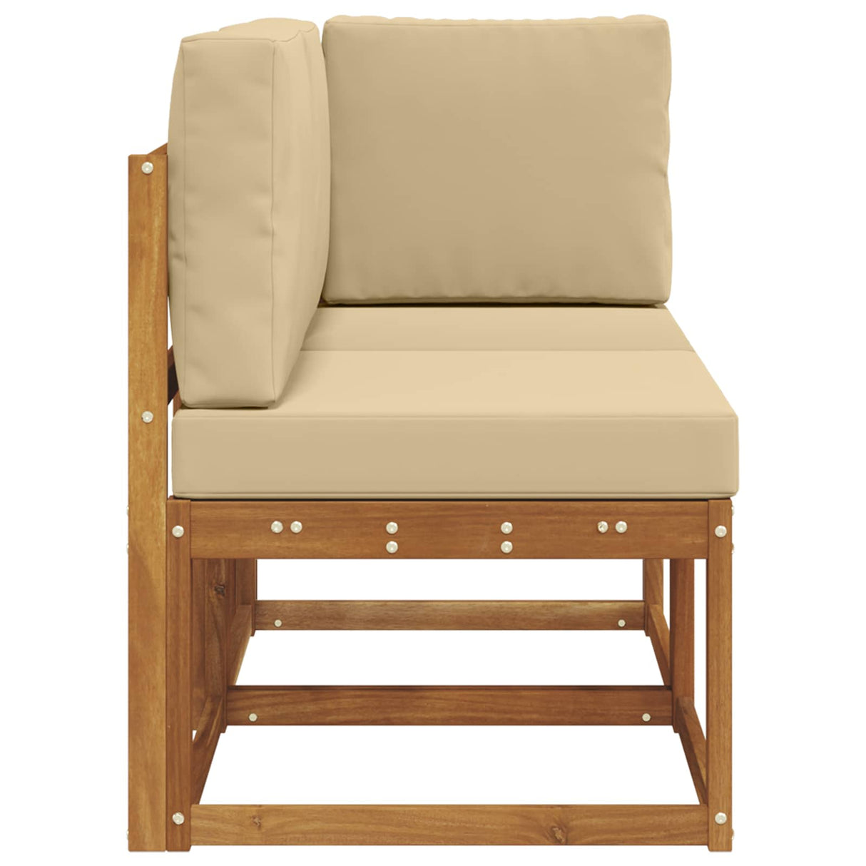 Outdoor Middle and Corner Sofa 2 Piece Natural and Beige