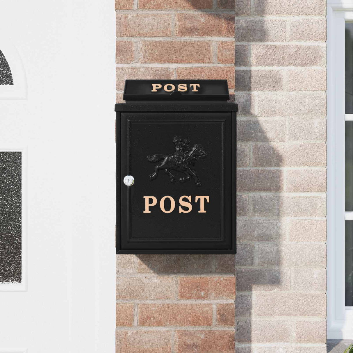 Wall Mounted Mailbox Black 29 x 13 x 41 cm Cast Aluminum