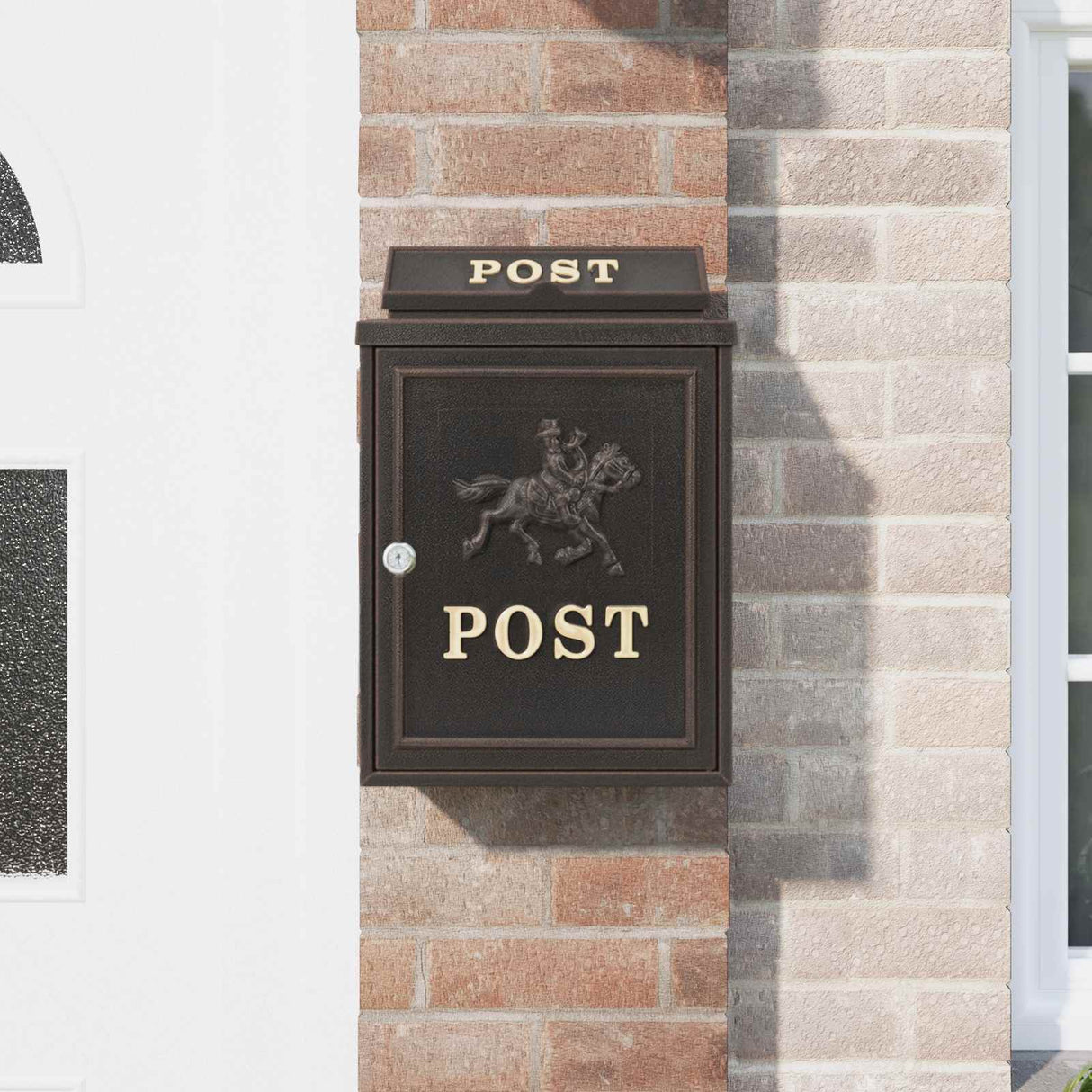 Wall Mounted Mailbox Bronze 29 x 13 x 41 cm Cast Aluminum