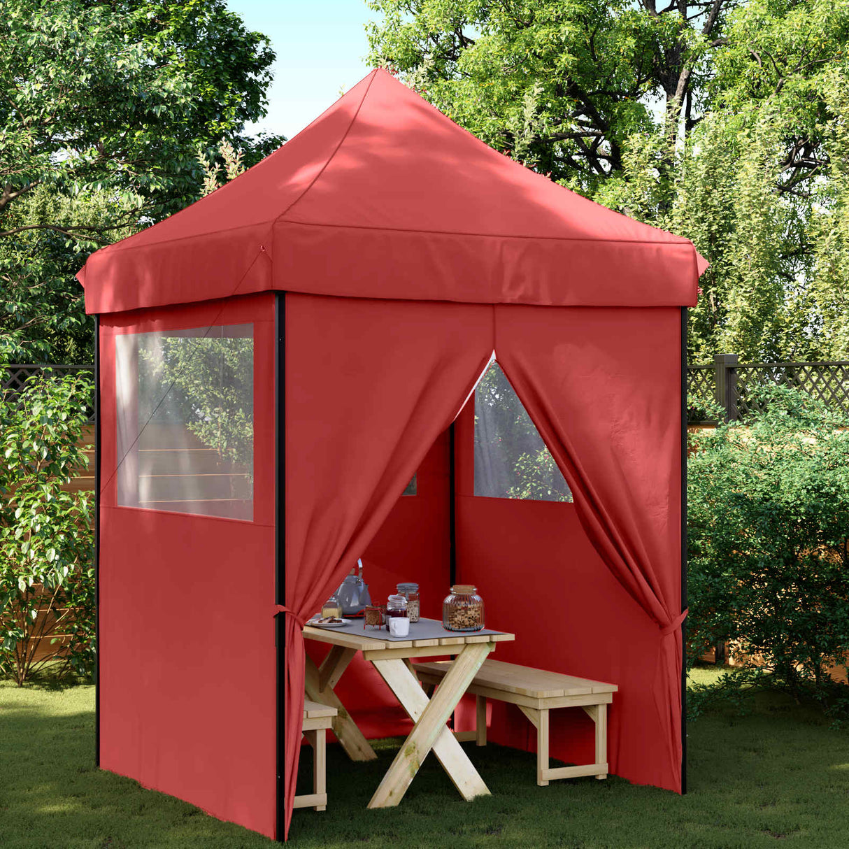 Party Tent Folding Burgundy 200 x 200 x 306 cm Oxford Fabric