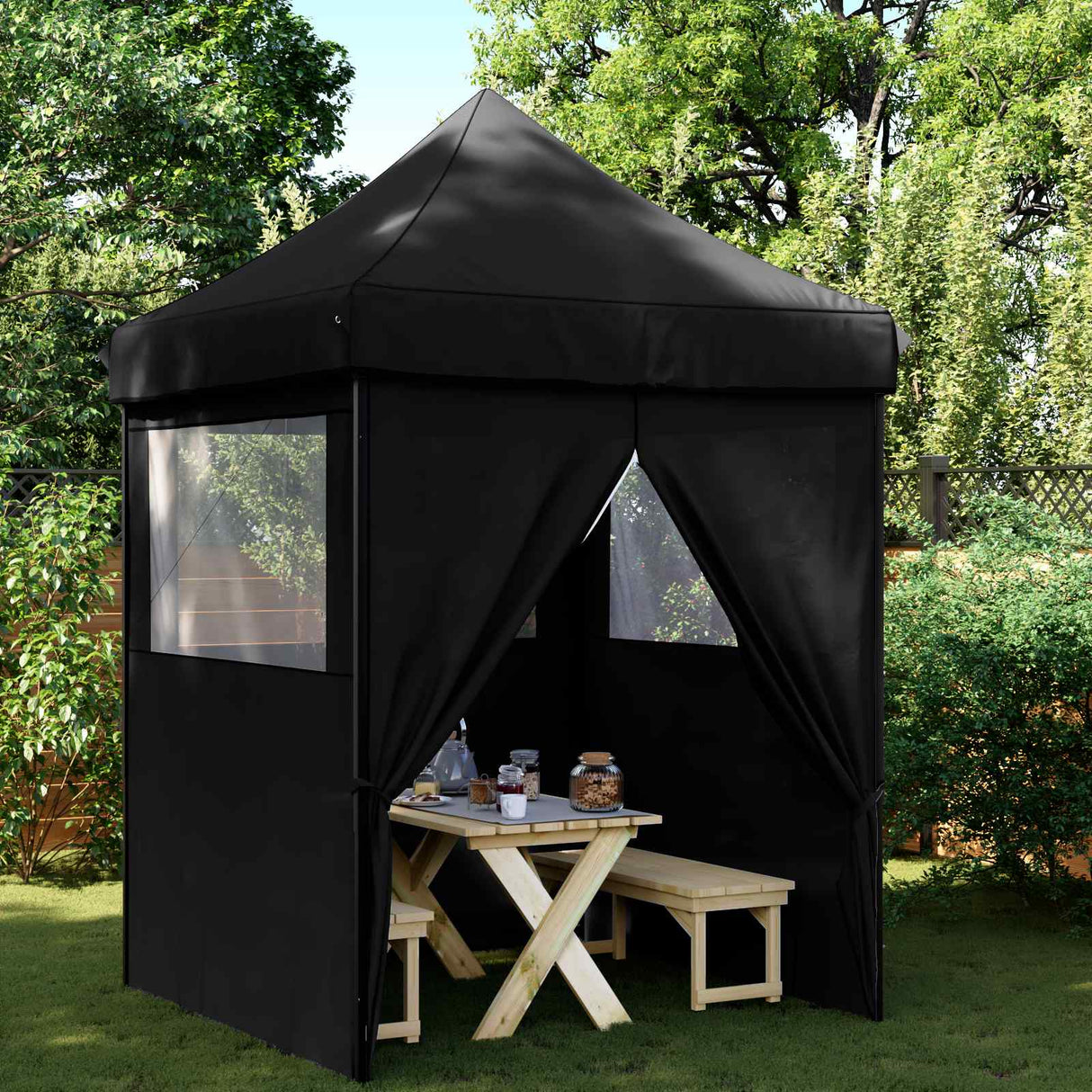 Party Tent Folding Black 200 x 200 x 306 cm Oxford Fabric