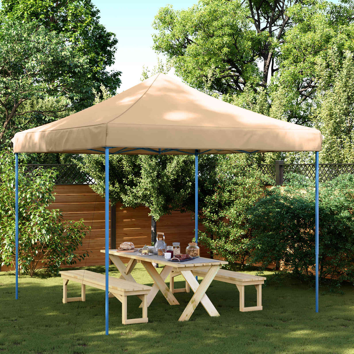 Party Tent Folding Beige 292 x 292 x 315 cm Oxford Fabric
