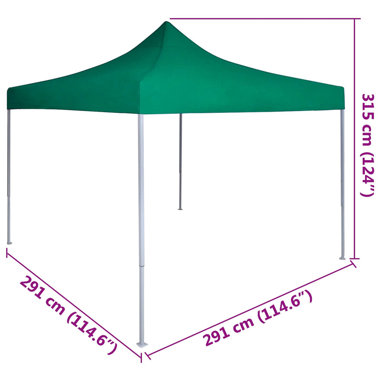 Party Tent Folding Green 291 x 291 x 315 cm Oxford Fabric