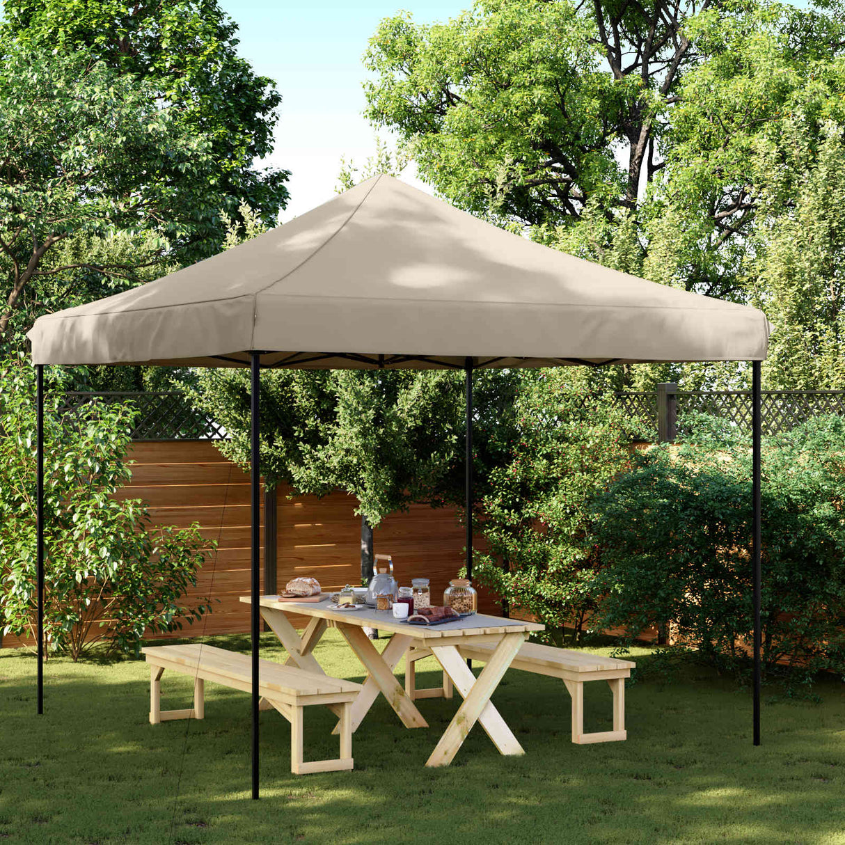 Party Tent Folding Taupe 292 x 292 x 315 cm Oxford Fabric