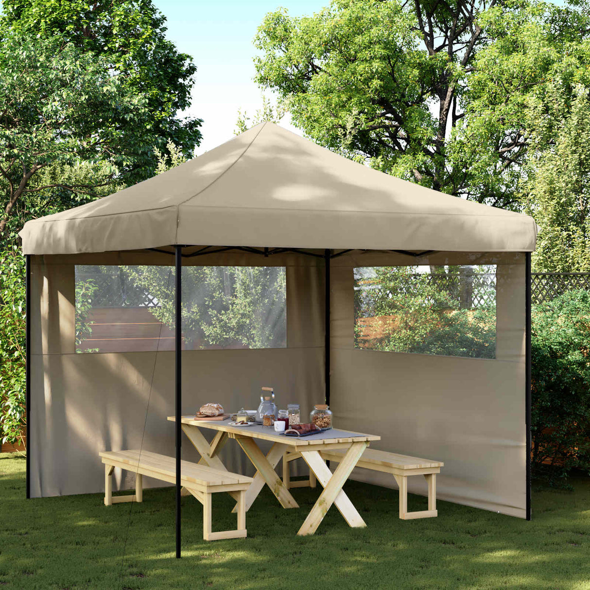 Party Tent Folding Taupe 292 x 292 x 315 cm Oxford Fabric