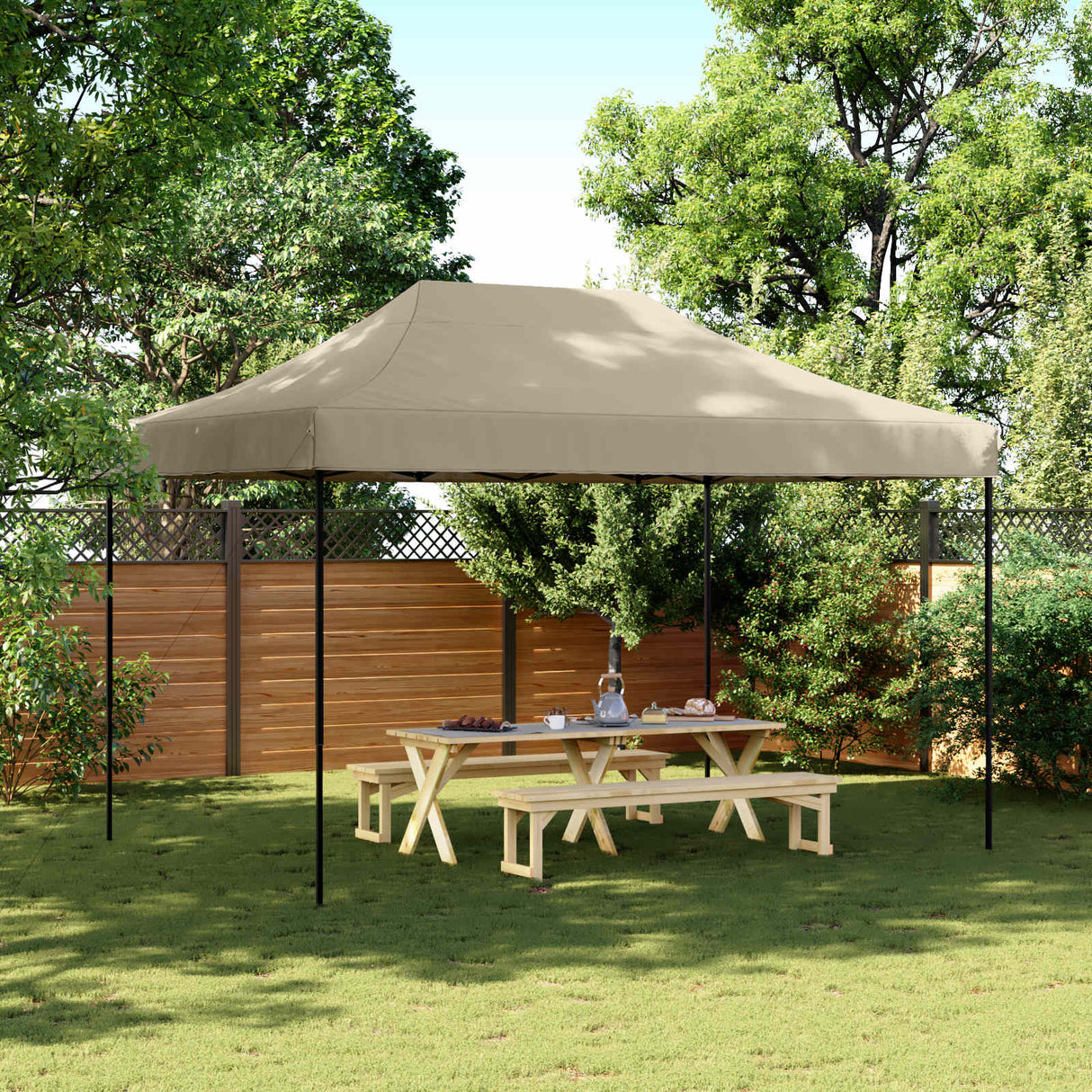 Party Tent Folding Taupe 279 x 410 x 315 cm Oxford Fabric