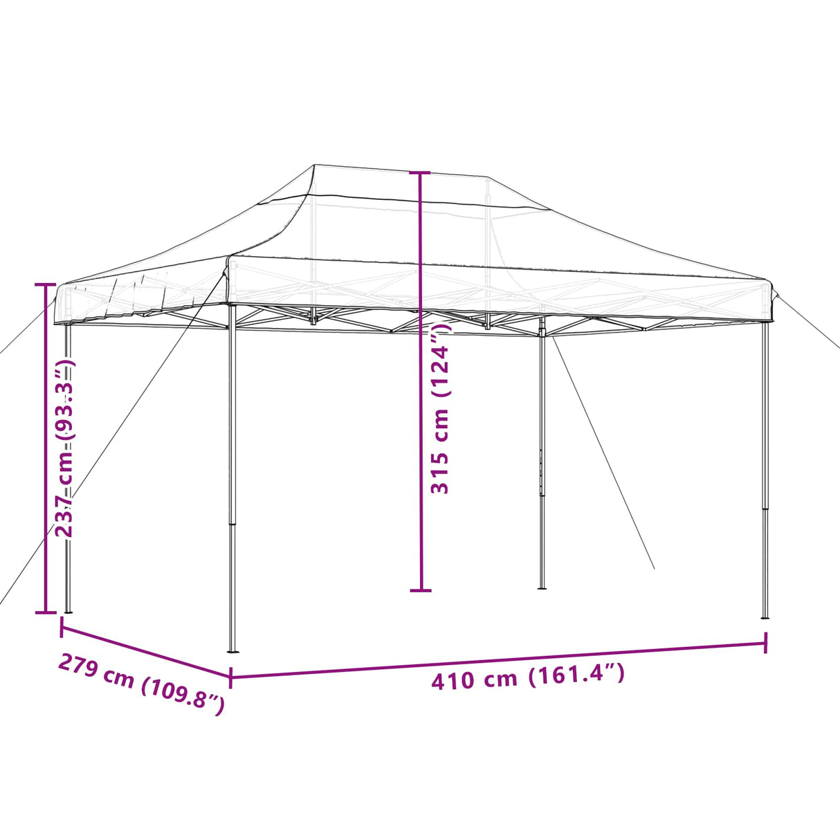 Party Tent Folding Terracotta 279 x 410 x 315 cm Oxford Fabric