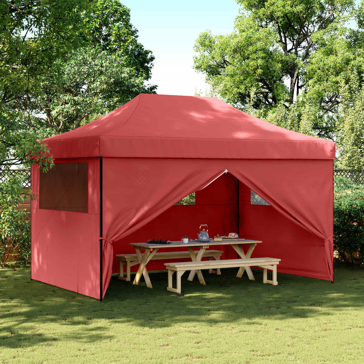 Party Tent Folding Burgundy 292 x 440 x 315 cm Oxford Fabric