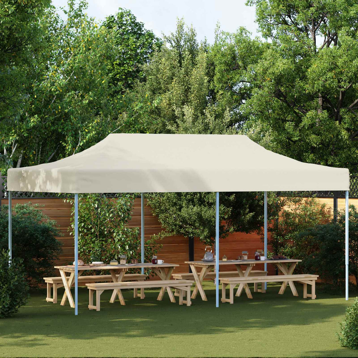 Party Tent Folding Cream 291 x 580 x 315 cm Oxford Fabric