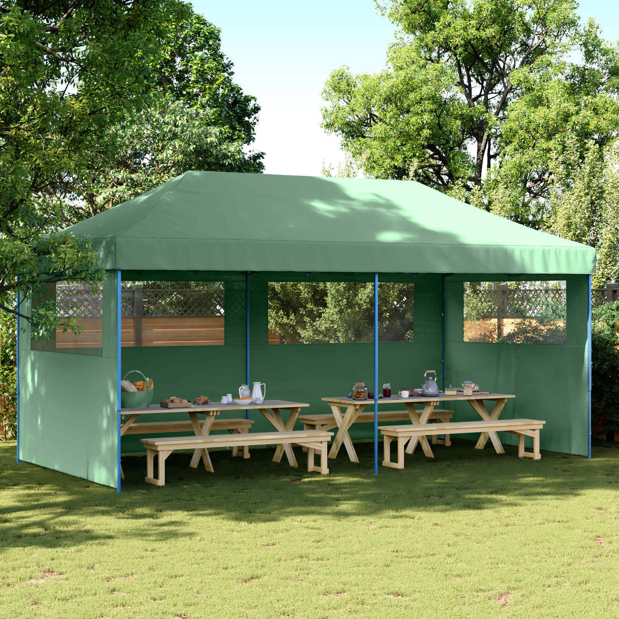 Party Tent Folding Green 292 x 580 x 315 cm Oxford Fabric