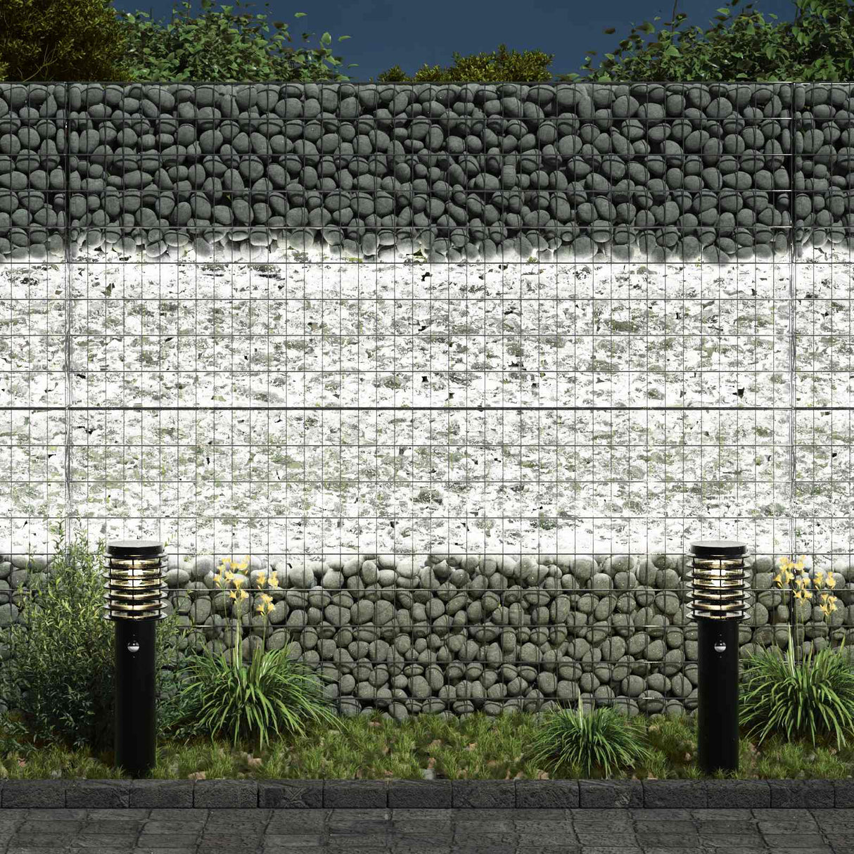 Garden Stones White 12 cm Glass