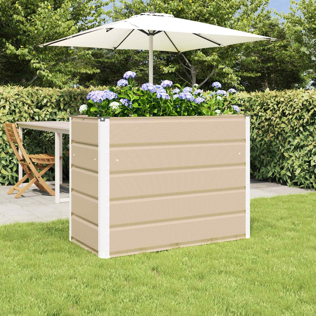 Planter Ivory 100 x 50 x 77 cm Galvanised Steel