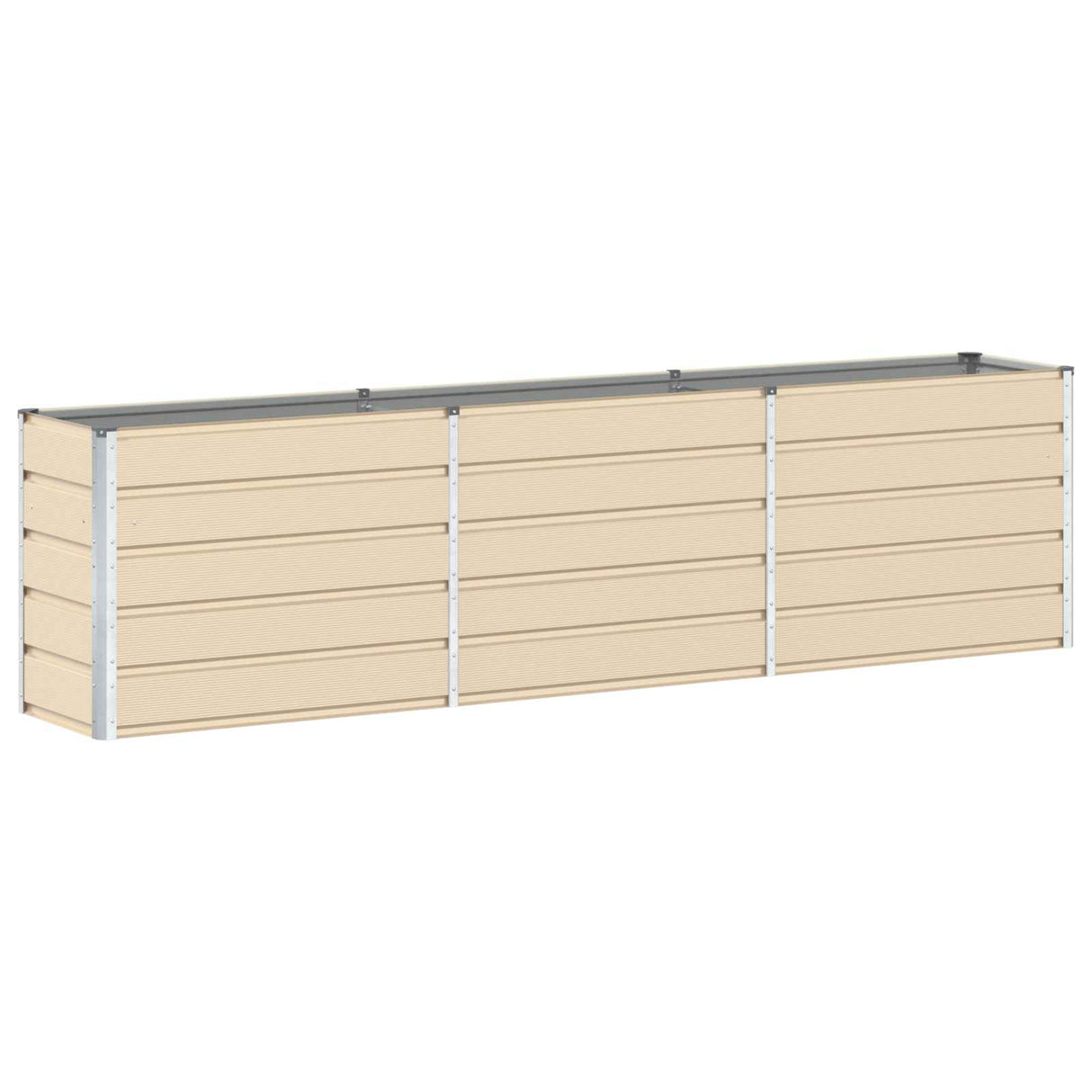 Planter Ivory 290 x 90 x 77 cm Galvanised Steel