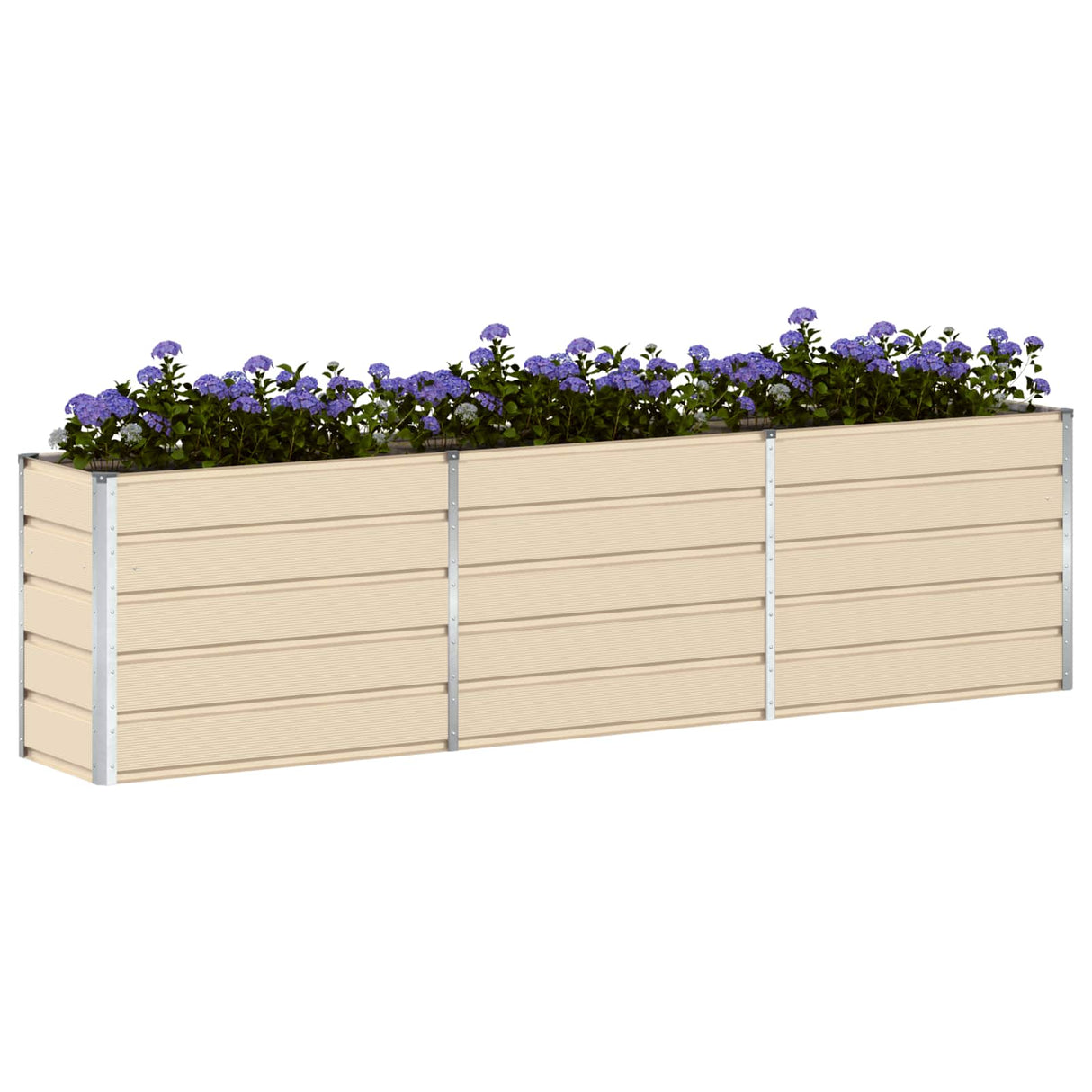 Planter Ivory 290 x 90 x 77 cm Galvanised Steel