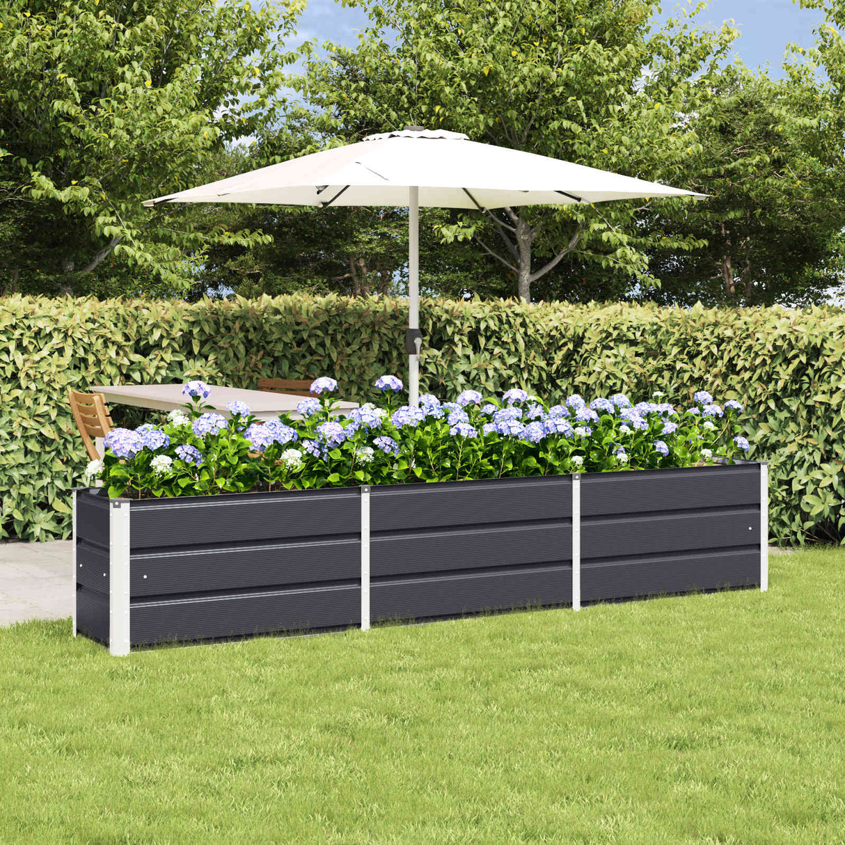 Planter Anthracite 240 x 40 x 45 cm Steel
