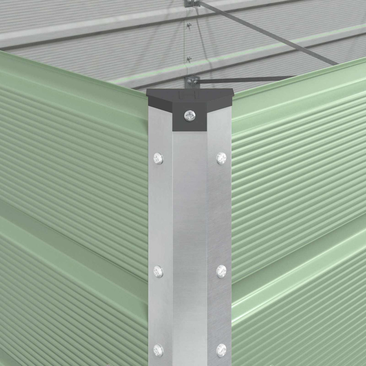 Planter Pastel Green 385 x 100 x 45 cm Galvanised Steel