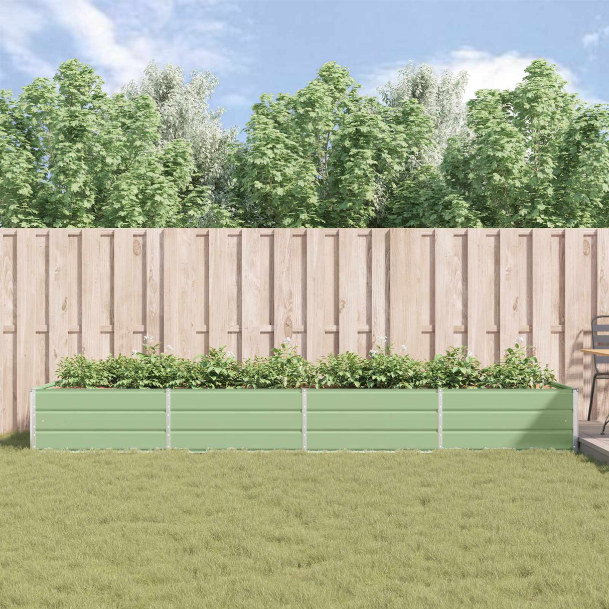 Planter Pastel Green 385 x 100 x 45 cm Galvanised Steel