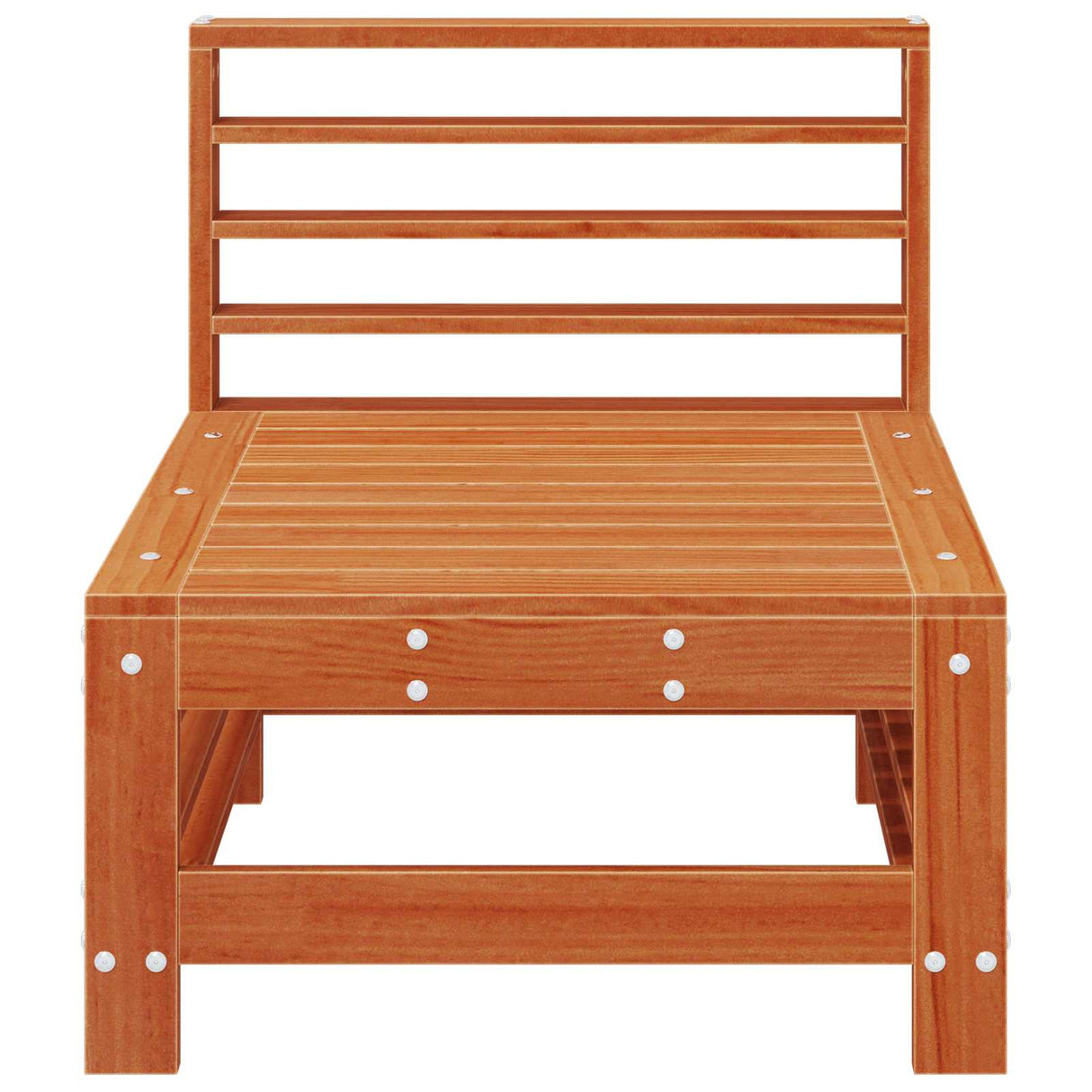 Garden Middle Sofa Solid Pine Wood Wax Brown