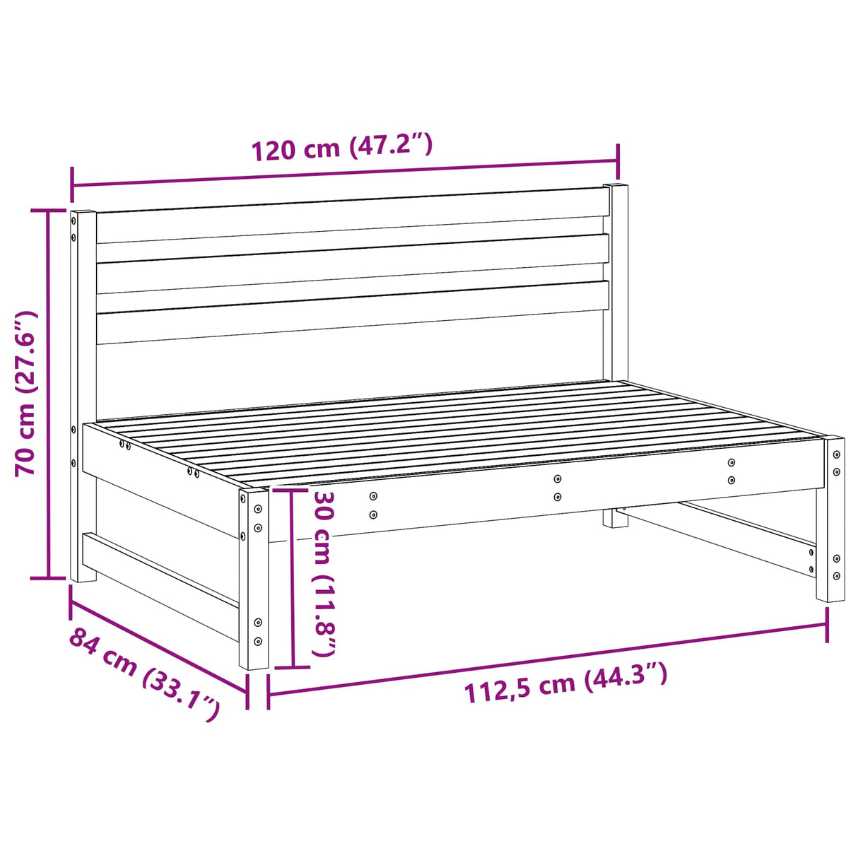 Sectional Sofa Units Solid Pine Wood Wax Brown 120 x 84 x 70 cm