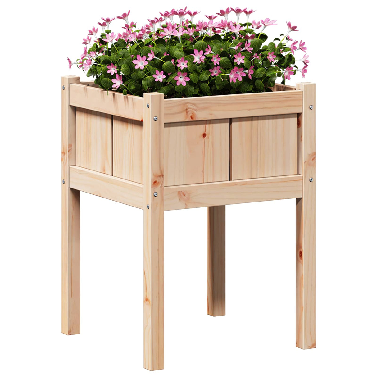 Garden Planter Nature 50 x 50 x 70 cm Solid Pine Wood