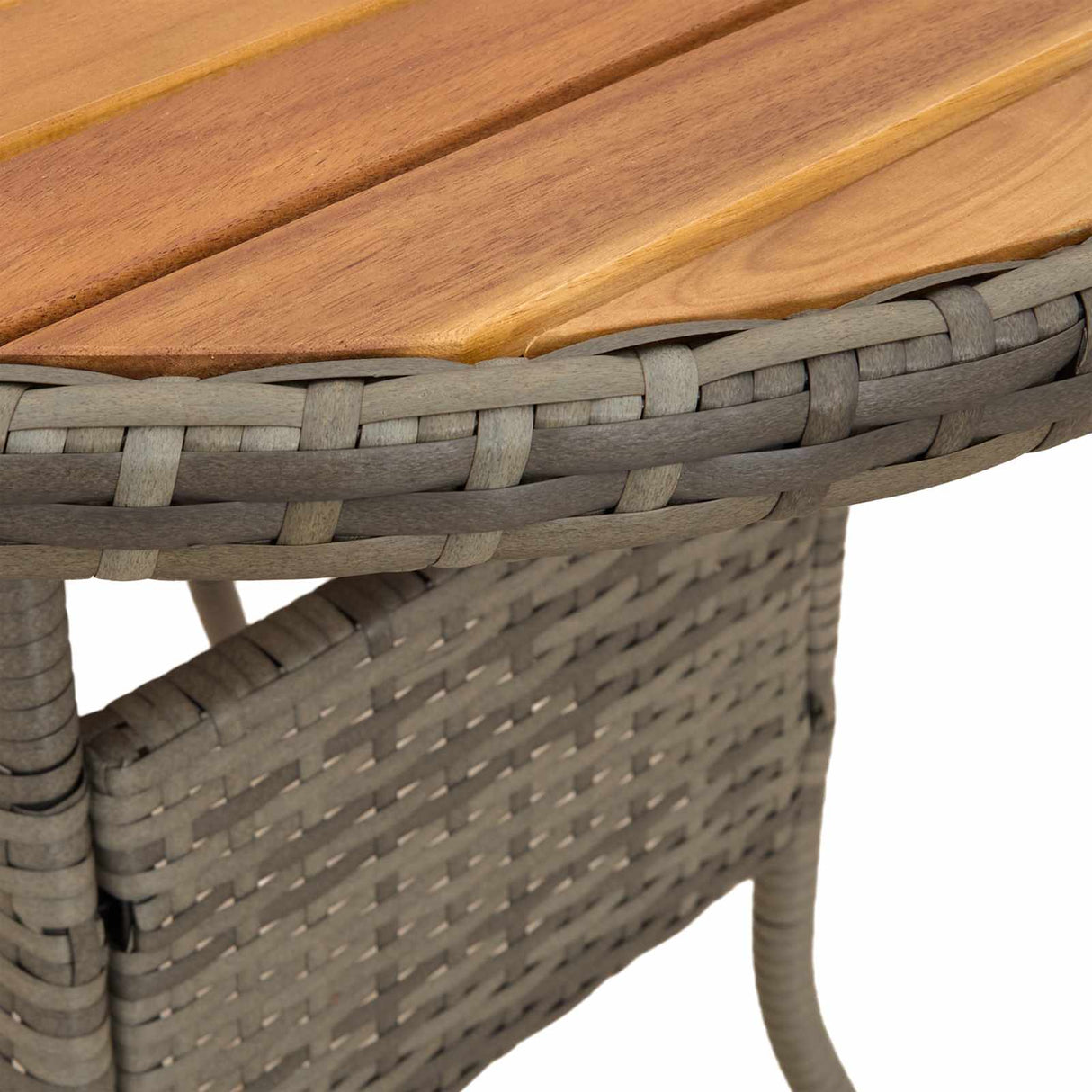 Dinner Table Grey and Acacia 70 x 70 x 73 cm Solid Acacia Wood