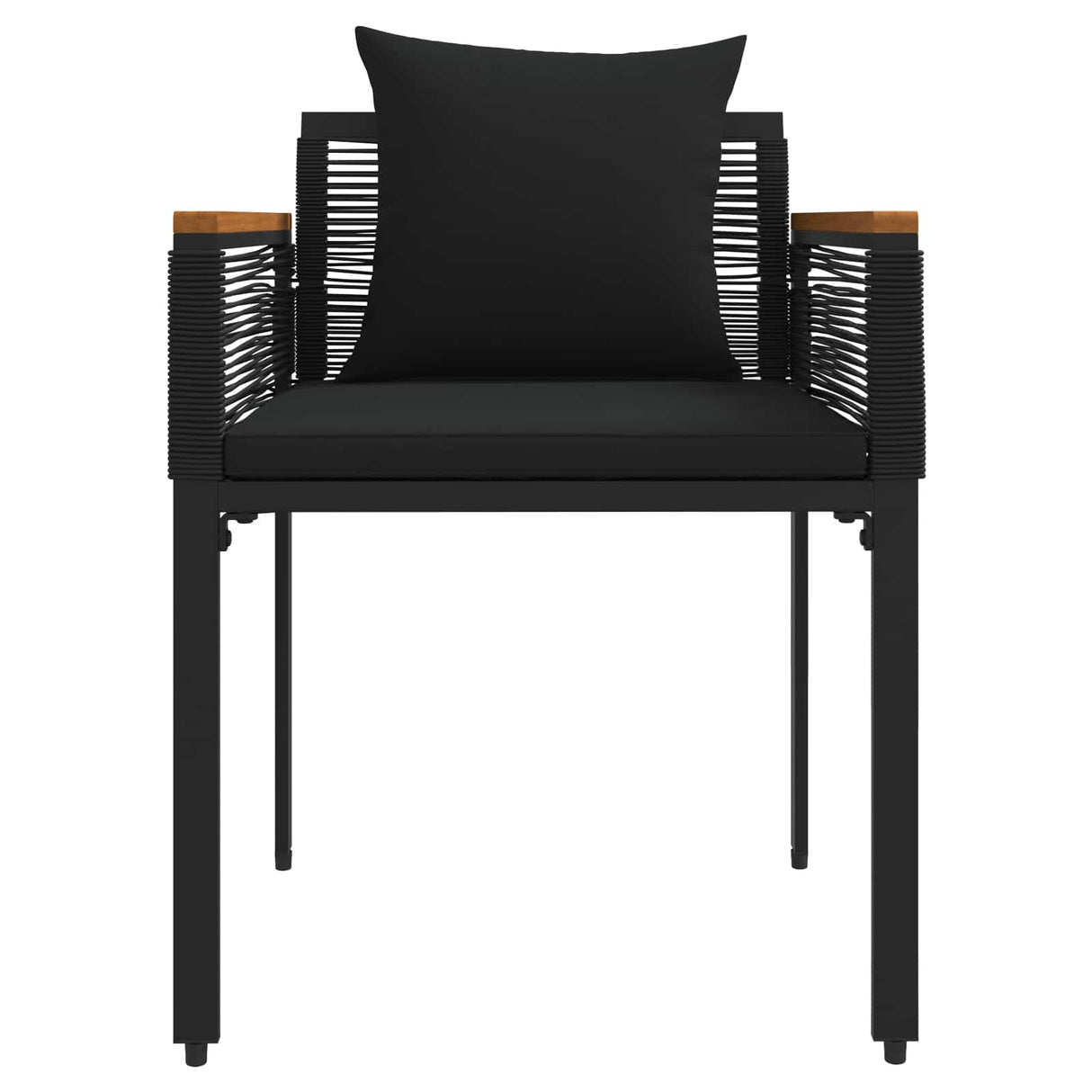 Outdoor Furniture Set with Cushion 4 pcs Black PE Rattan