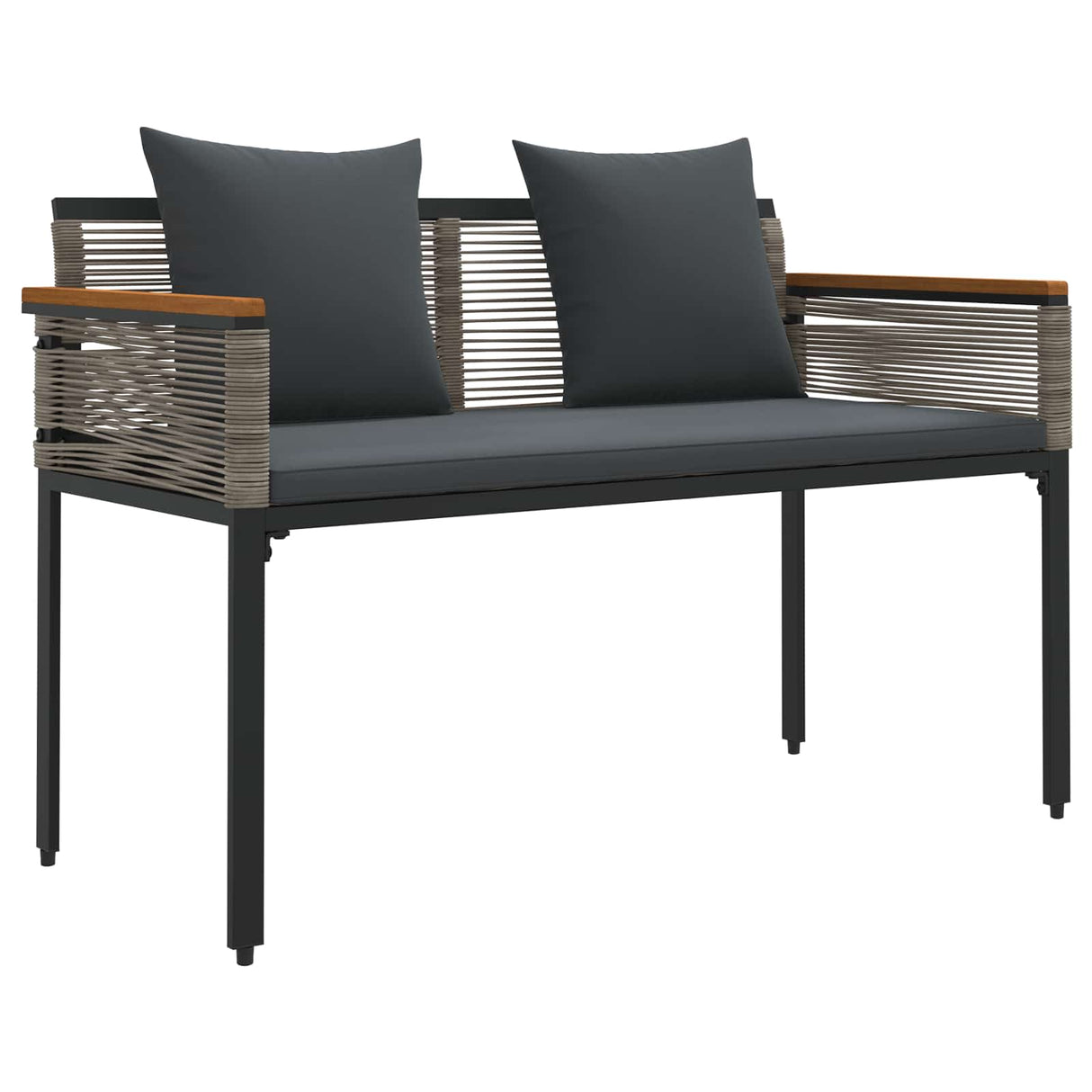 Outdoor Furniture Set 4 pcs Grey and Dark Grey PE Rattan