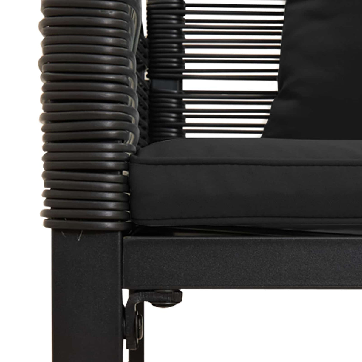 Outdoor Bench with Cushion Black 117 x 54 x 74.5 cm Poly Rattan